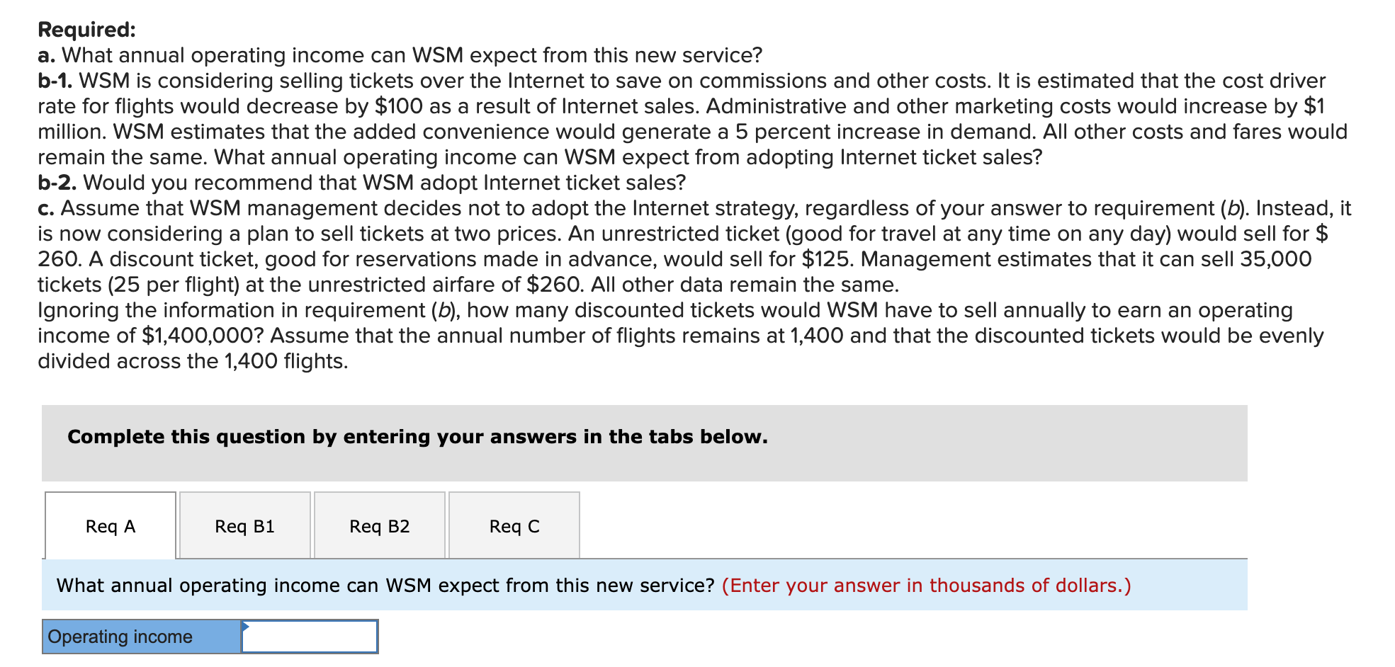 WSM Corporation is considering offering an air shuttle service between Sao Paulo