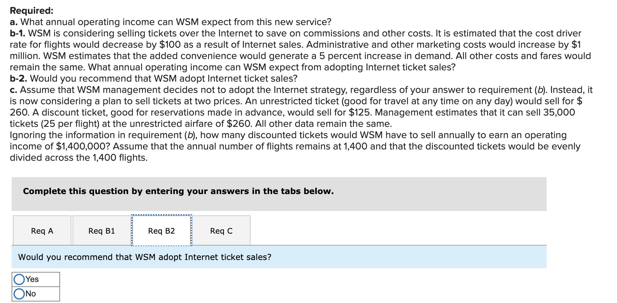 (excluding certain holidays) for a total of 1,400 flights per year (=