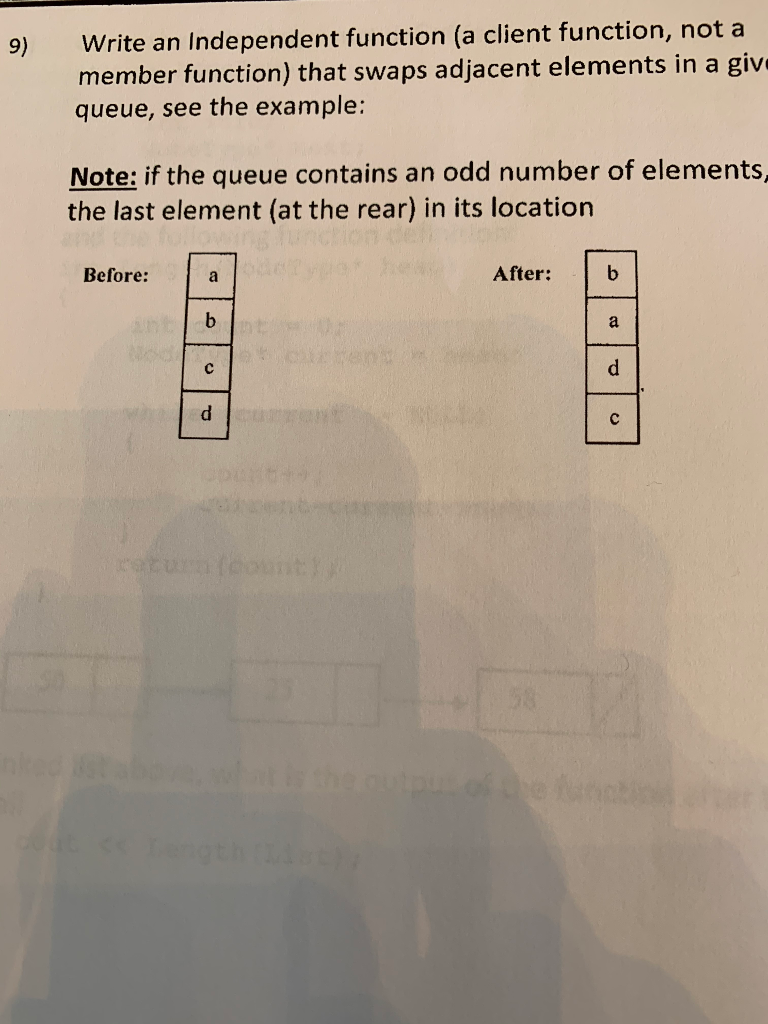  Write an independent function(a client function, not a member function) that
