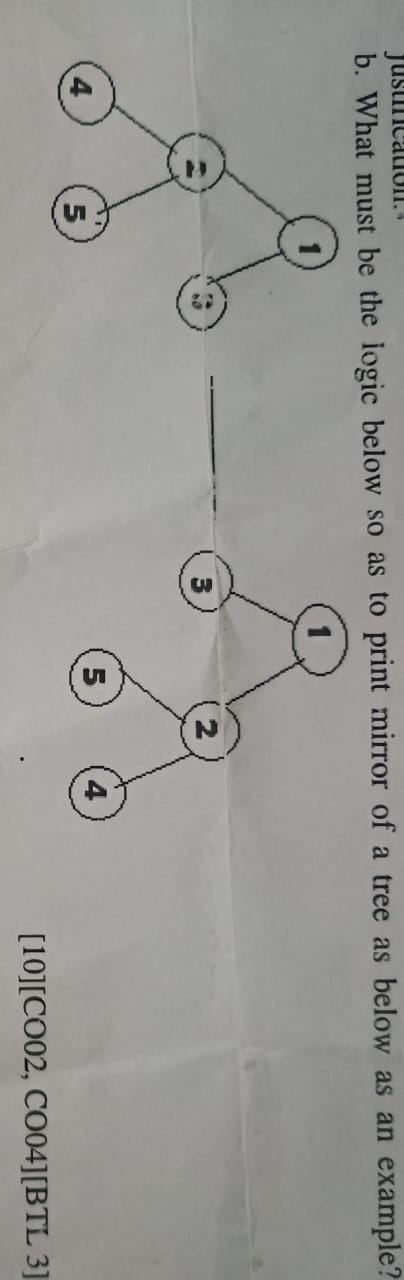  b. What must be the logic below so as to print