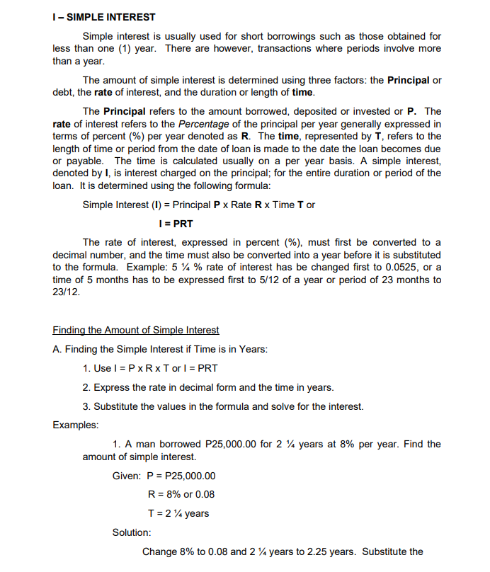 do the following: Find the amount of simple and compound interest; Ascertain