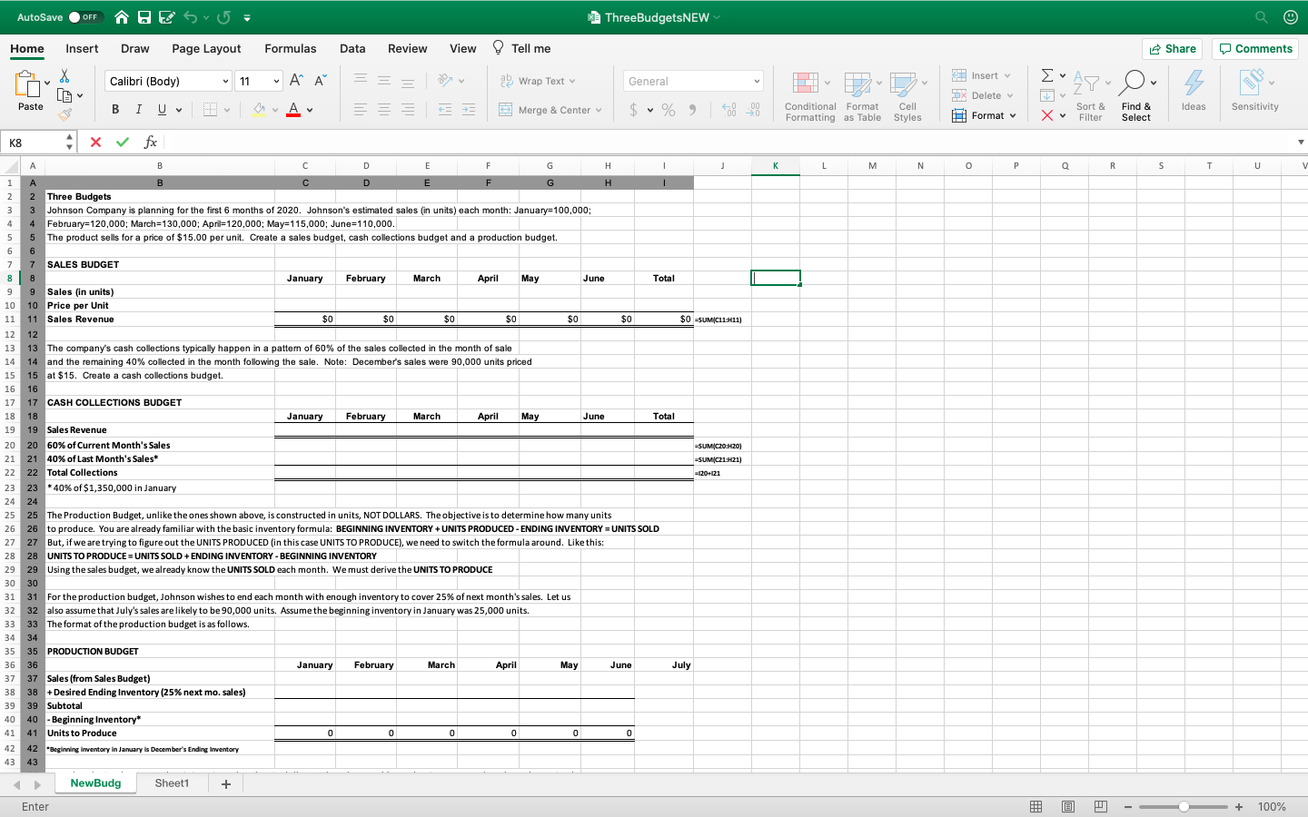 AutoSave OFF AEGU ThreeBudgetsNEW Home Insert Draw Page Layout Formulas Data