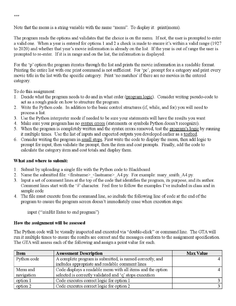 movies = [[1939, Gone With the Wind, drama], [1943, Casablanca, drama], [1965,