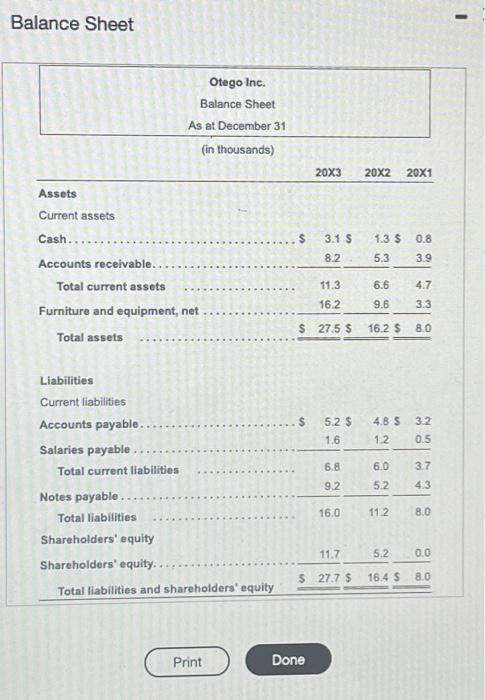 over the three years. Explain what the changes mean. Income Statement The