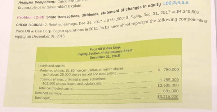  Please answer Problem 12-8B. Thank you. Analysis Component: Calculat e favourable