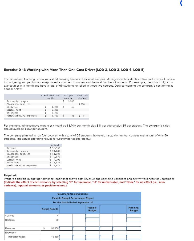 Exercise 9-18 Working with More Than One Cost Driver [LO9-2, LO9-3,