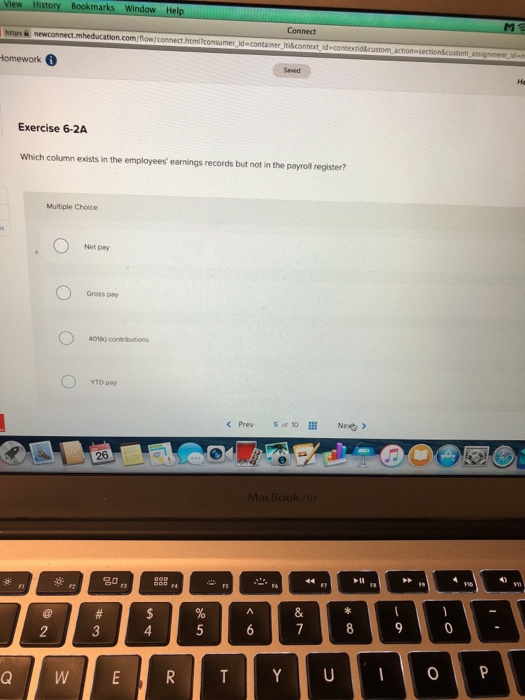  M2 Connect omework Exercise 6-2A Which column exists in the employees'