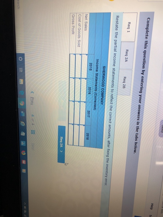 Company summarized for a four-year period show the following: Check 2015 Net