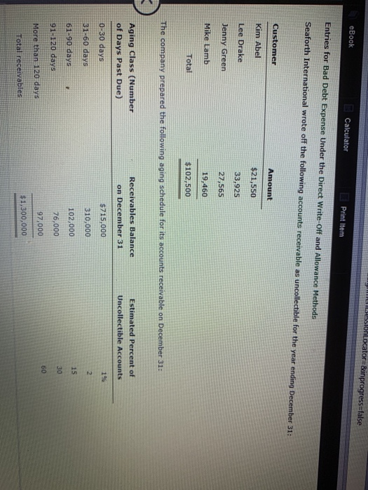 the year total $12,420,000. a. The allowance account before adjustment has a