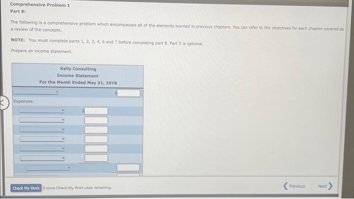  Part B: The following is a comprehensive problem which encompasses all
