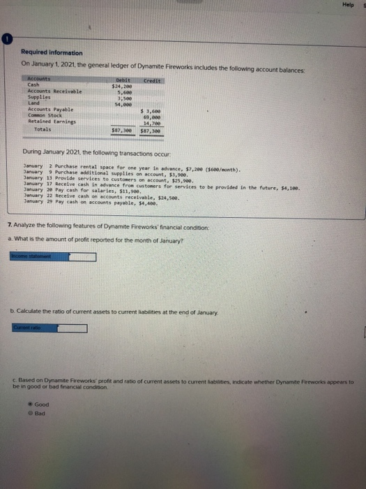 Required information On January 1, 2021, the general ledger of Dynamite Fireworks