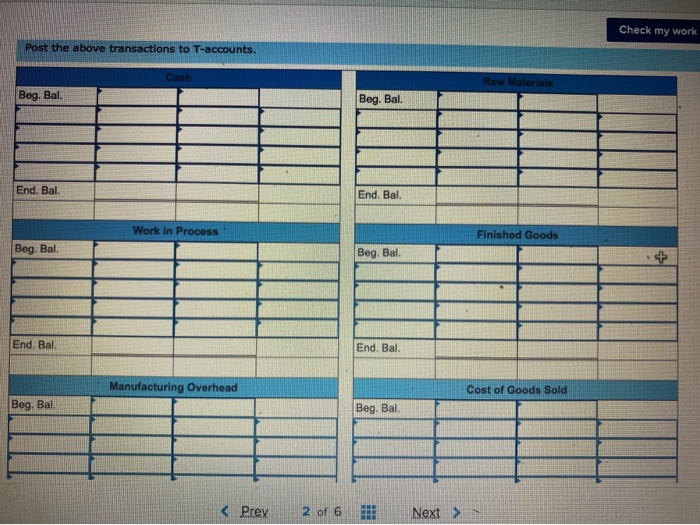 is a manufacturing company that had no beginning inventories. A subset of