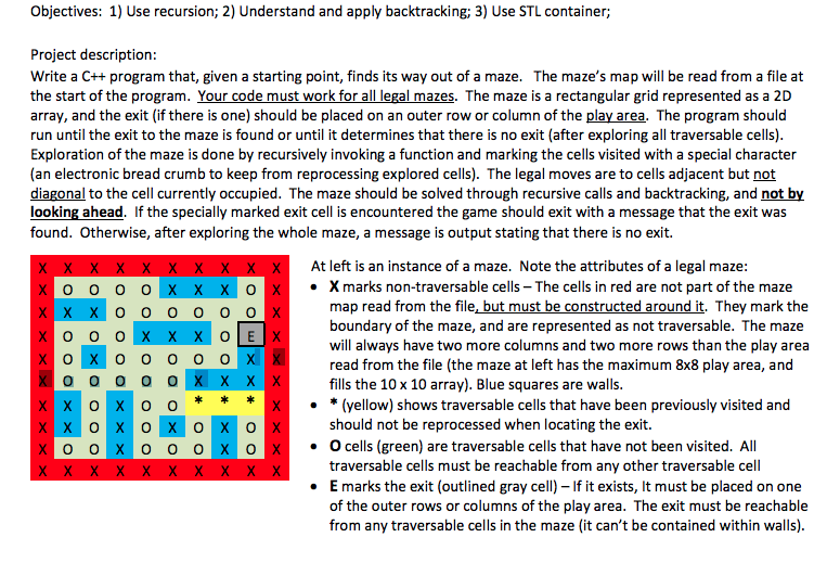 Please complete file Maze.cpp, and main.cpp The Header file is provided below: