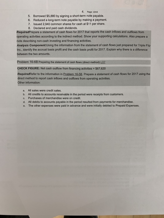 accounting chapter 16, problem 16.6B thank you. 16.6B Triple Flip Inc., a