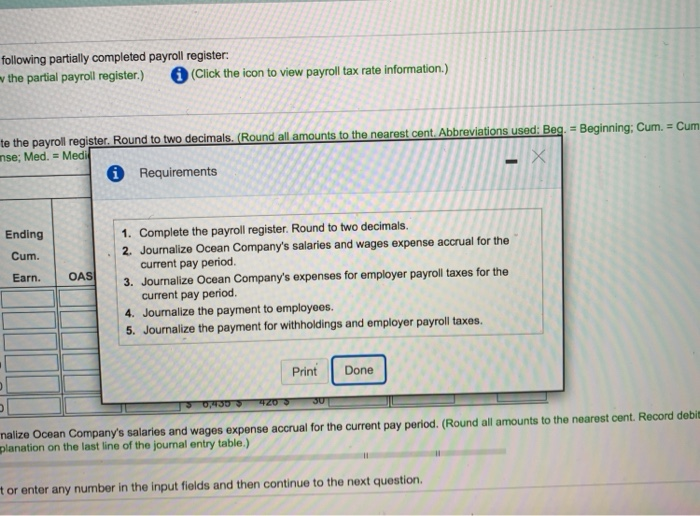 decimals (Round all amounts to the nearest cent. Abbreviations used: Beg Earnings,