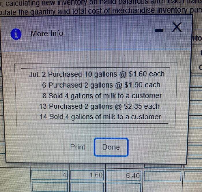 out? chronological order, calculating new inventory on hand balances after each transaction.