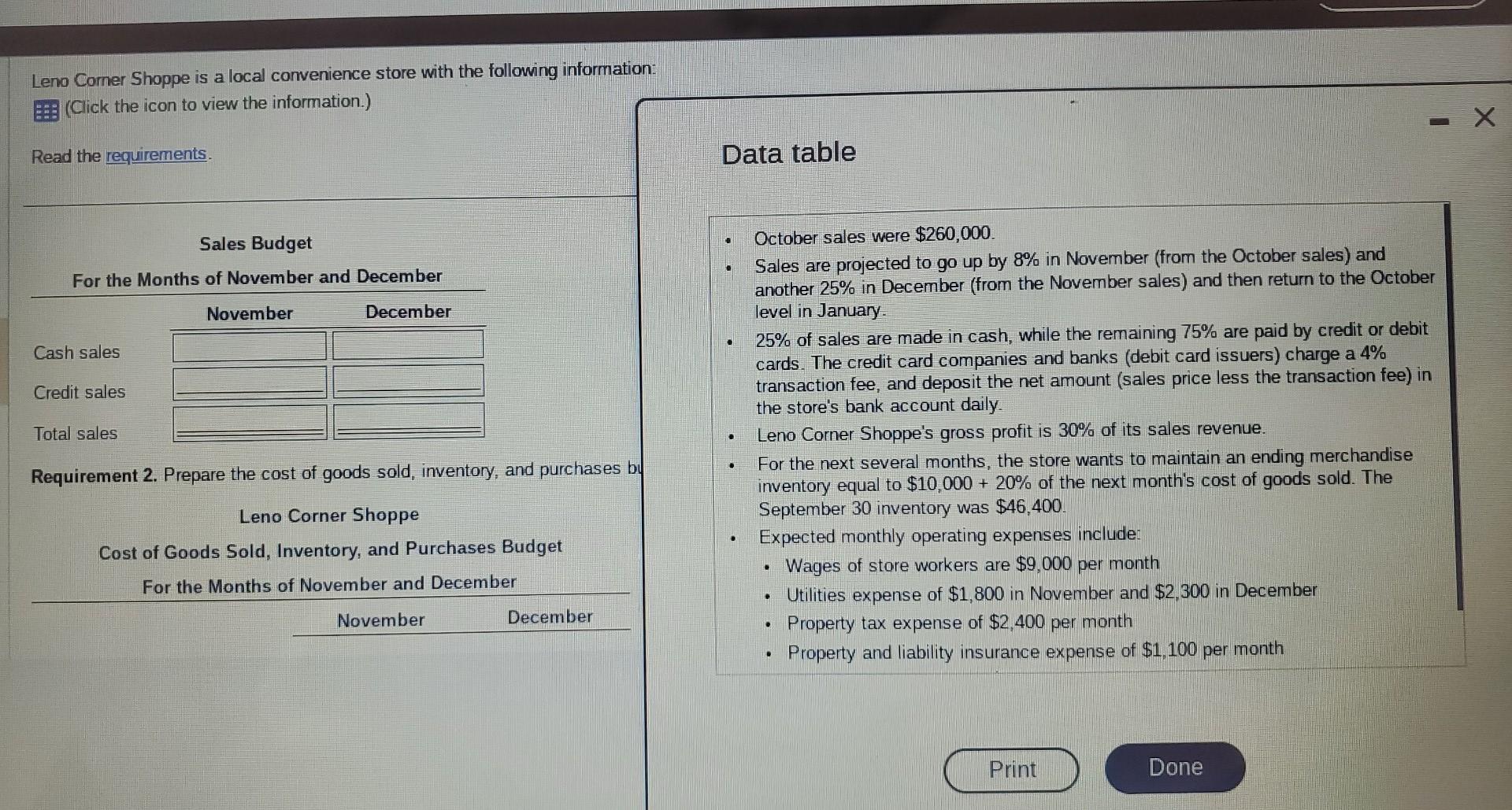 sales) and then return to the October level in January. - 25%