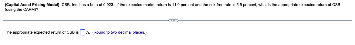 question 1 Question 2 Question 3 Question 4 (Capital Asset Pricing Model)