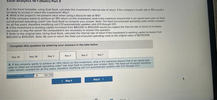 working capital required Overhaul of the equipment after three years salvage value