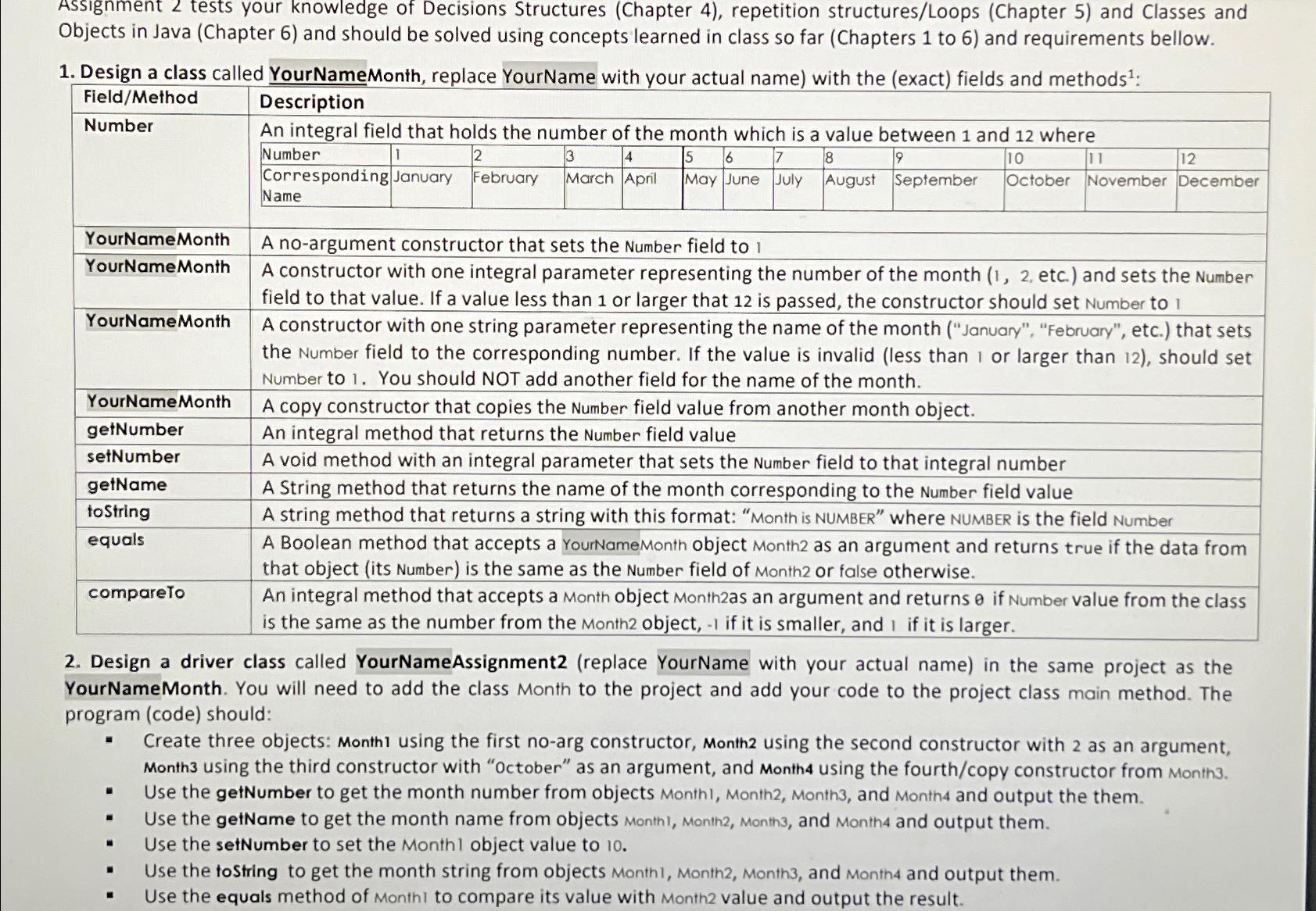  Assignment 2 tests your knowledge of Decisions Structures (Chapter 4), repetition