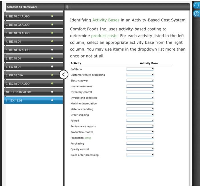  Chapter 18 Homework . 1. BE 18.01.ALGO 2. BE 1802 ALGO