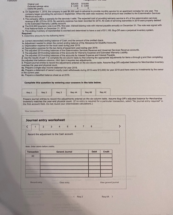 66.200 D. Buggs, Withdrawals 13,000 Extermination services revenue 65.475 Interest revenue 878