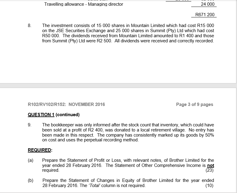 16c per share). The following is the trial balance of Brother Limited