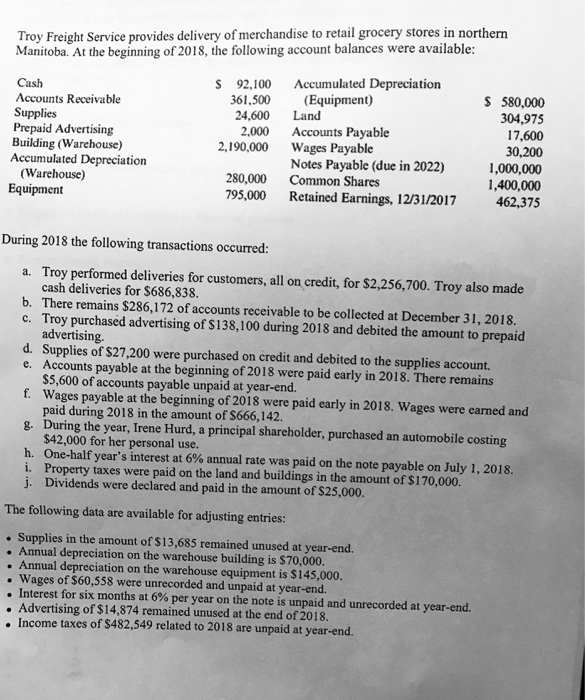  please i need some help Troy Freight Service provides delivery of