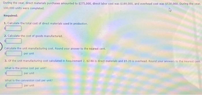 of Goods Manufactured Ellerson Company provided the following information for the last