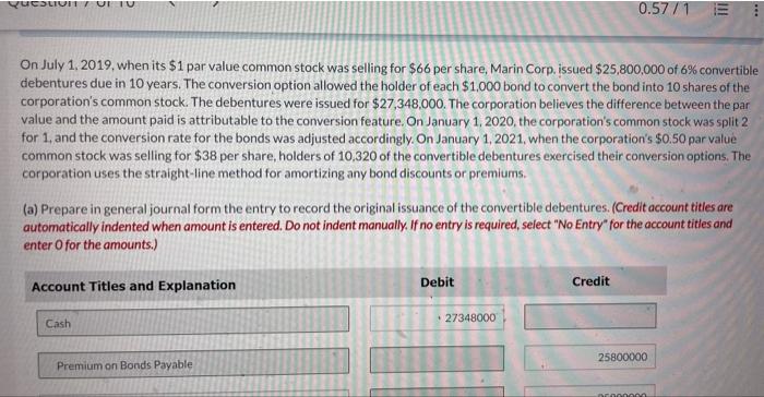  On July 1, 2019, when its $1 par value common stock
