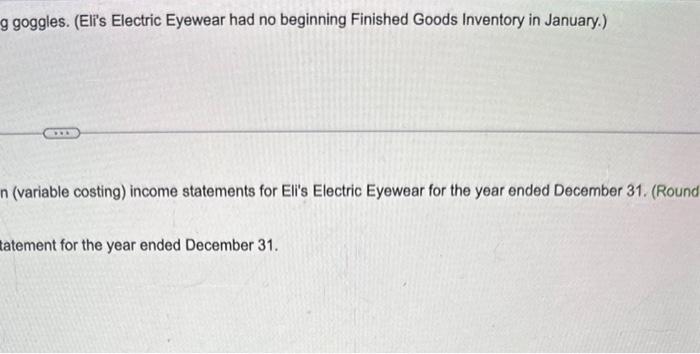 costs $165,000 would increase sales to 205,000 goggles. Should the company go