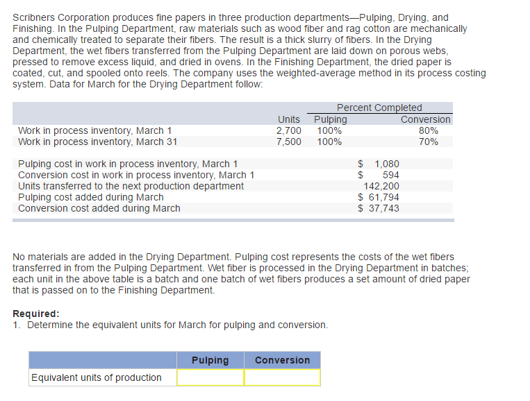 Exercise 4-11 Comprehensive Exercise; Second Production Department-Weighted-Average Method [LO4-2, LO4-3, LO4-4, LO4-5]