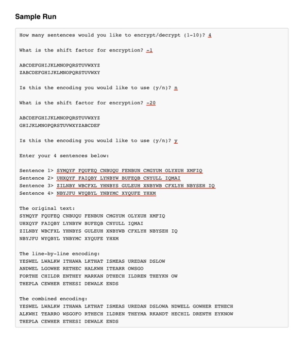 processing. The program will ask for a shifting factor between -25 and