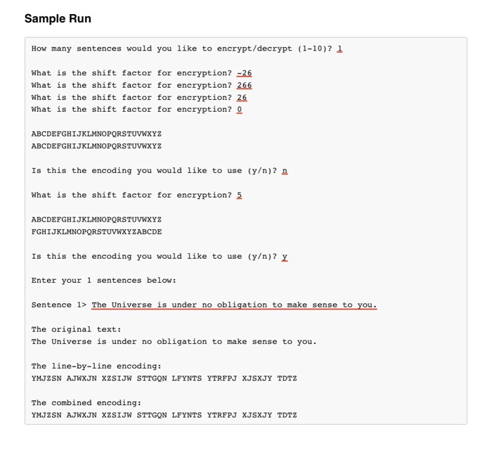 +25, which will determine the encryption/decryption shifting instead of the default shifting