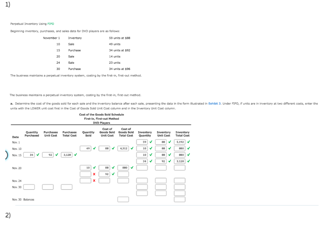  Perpetual Inventory Using FIFO Beginning inventory, purchases, and sales data for