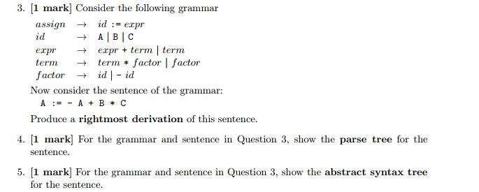  Produce solution for QUESTION 4 & 5 please! 3. [1 markj