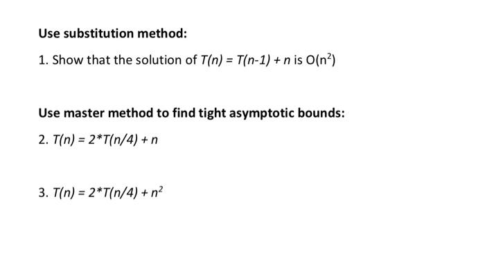  please solve all 3 with steps answer for 2 is theta(n)