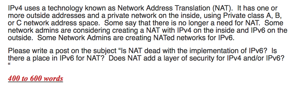 Please write a unique discussion on this information, I do not want