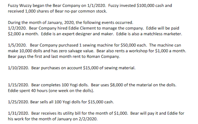 REQUIRED: Prepare an income statement Prepare a balance sheet Prepare a