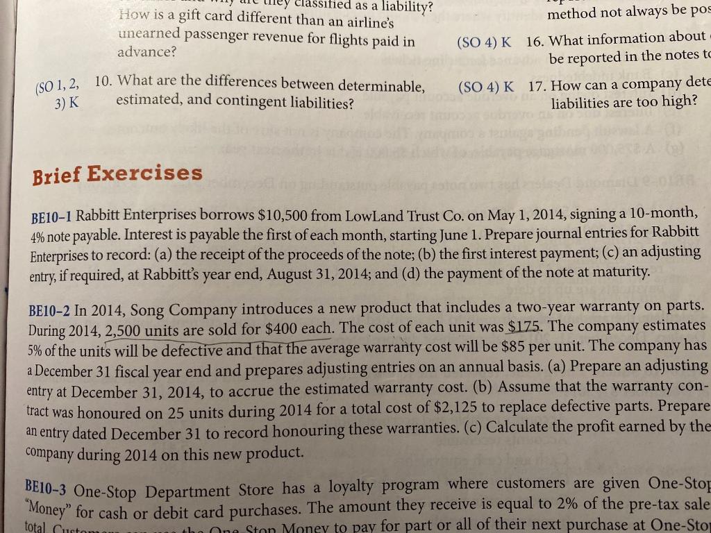 Question 10-1 How is a gift card different than an airline's