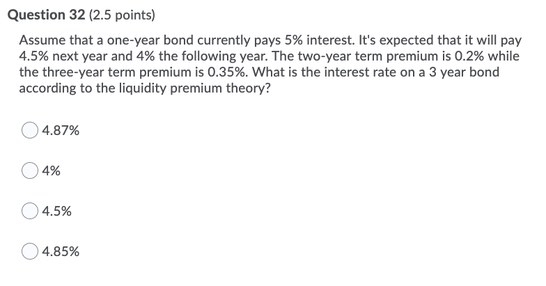 rate on a one year bond is 2% and in 2020 it