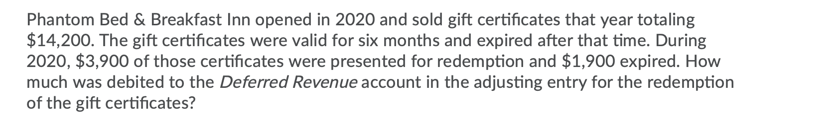  Phantom Bed & Breakfast Inn opened in 2020 and sold gift