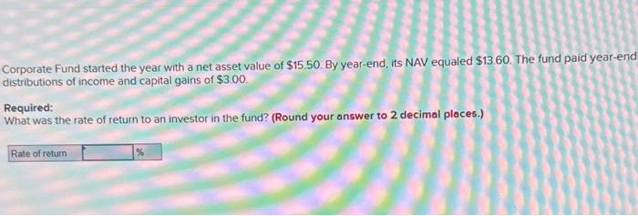  Corporate Fund started the year with a net asset value of