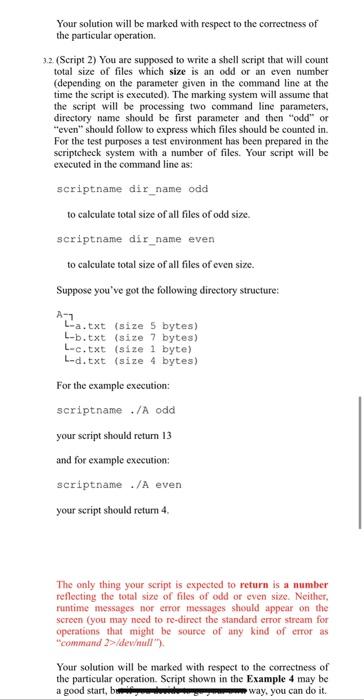 report should contain results showing solutions for the tasks specified in the