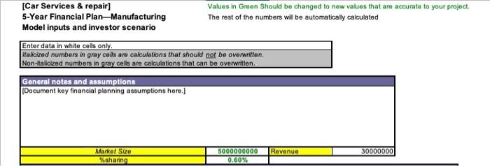 I have a project and we should do an excl with calculation