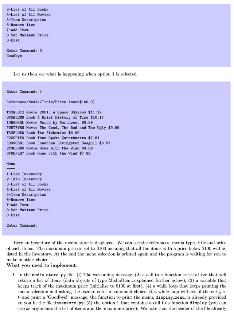 basic media library system in which administrators (you) can inquire the current