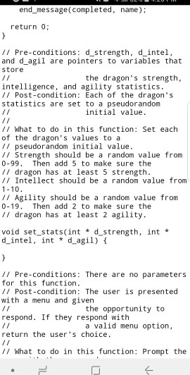 user gets a new dragon with some initial statistics for strength, intellect,