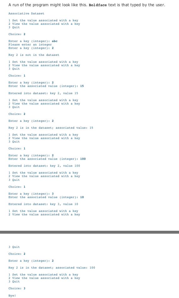 create, modify, and query an associative dataset. The source code for the