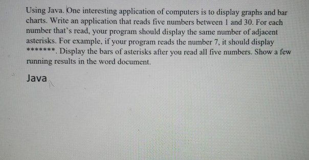  Using Java. One interesting application of computers is to display graphs