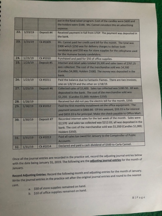two, the student will write the adjusting journal entries in the back